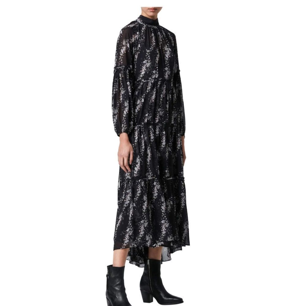 All Saints | NWT Eimear Cultivar Sheer Long Sleeve Maxi Dress - Picture 3 of 10